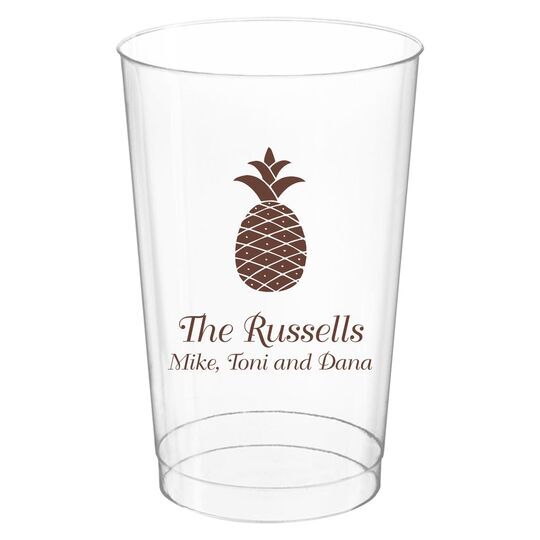 Hawaiian Pineapple Clear Plastic Cups